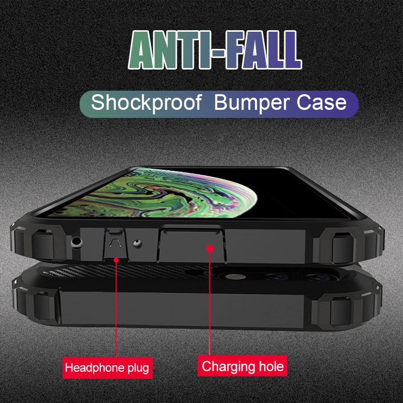 럭셔리 Shockproof 갑옷 케이스 커버 아이폰 8 7 6 6s 플러스 XR XS 맥스 X 범퍼 케이스 아이폰 11 프로 12 최대 소프트 케이스